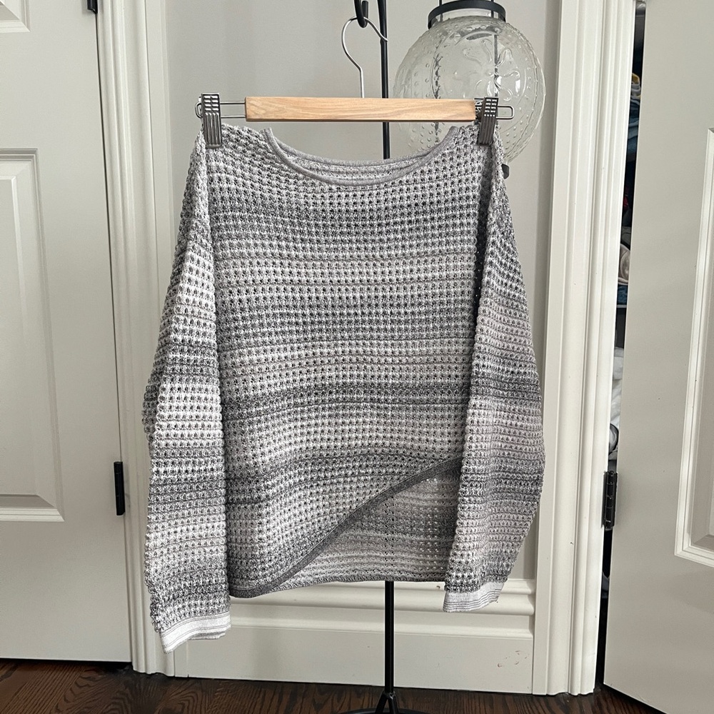 Asymmetrical Open-Knit Sweater